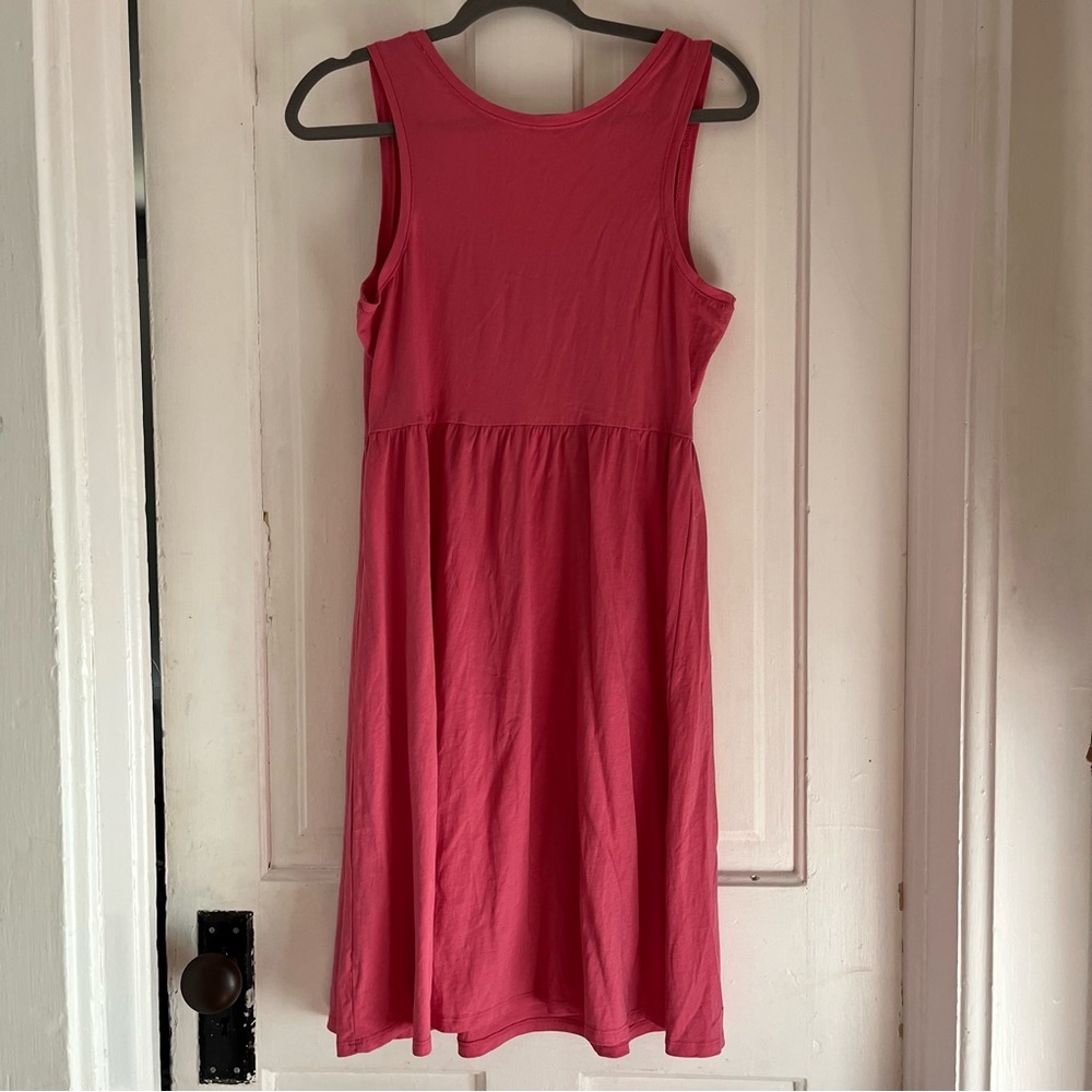 Garnet Hill Womens size medium pink tank dress with floral appliqués - Picture 4 of 8